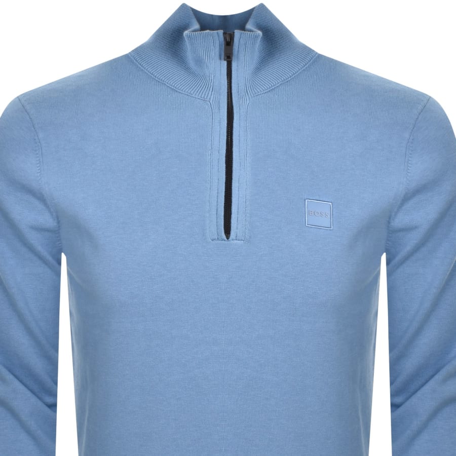 BOSS Kanobix Quarter Zip Jumper Blue
